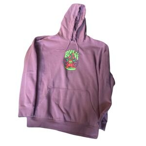 RVCA Dmote Mushtoo Mushroom Pullover Hoodie Purple Mauve Skate Sweatshirt XXL